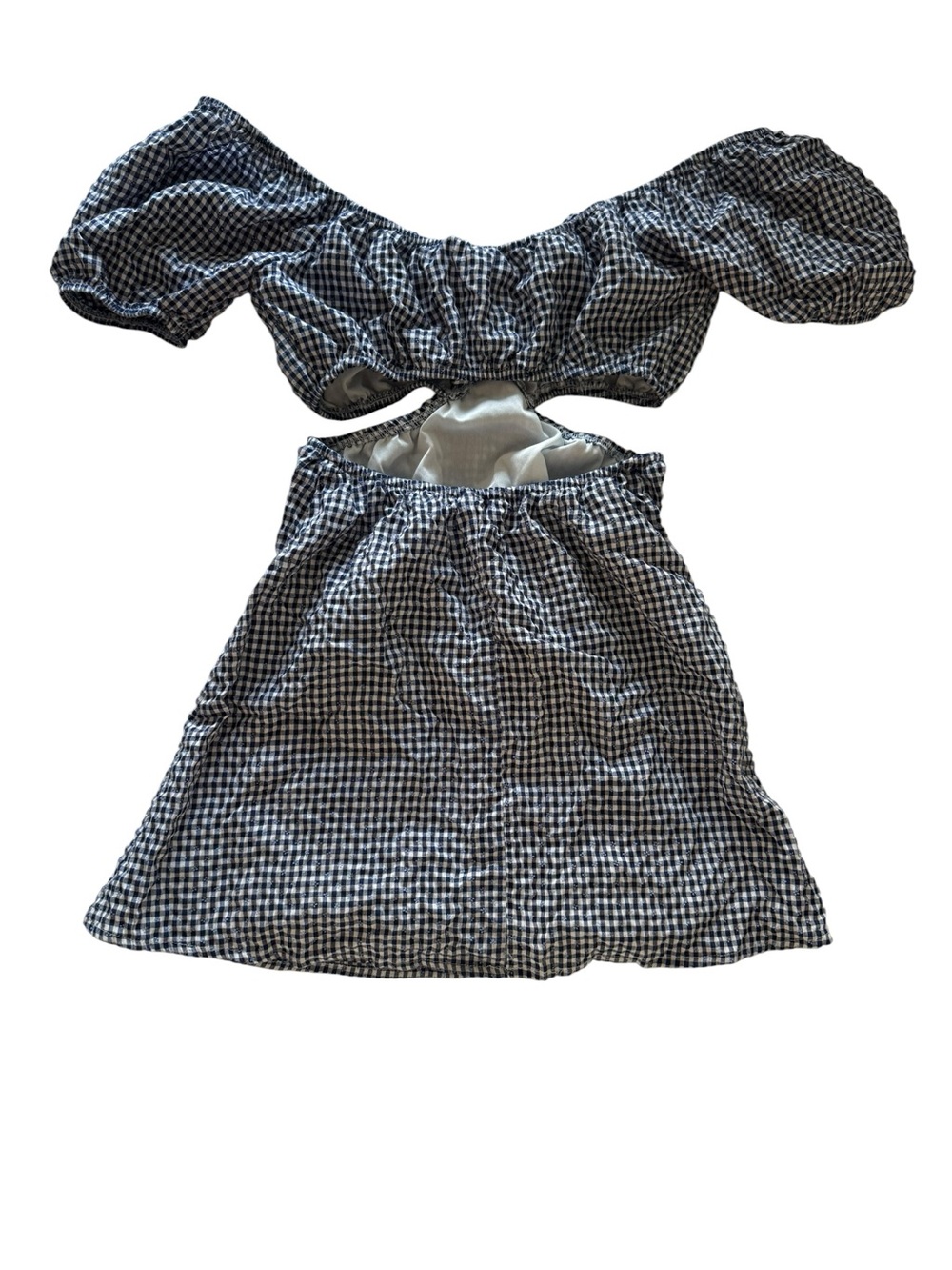 La Hearts Black and White Gingham Mini Dress